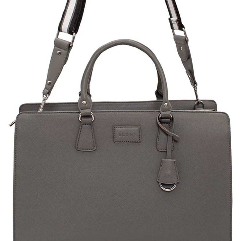 Blon’s Gray Laptop Bag with Removable Crossbody Strap